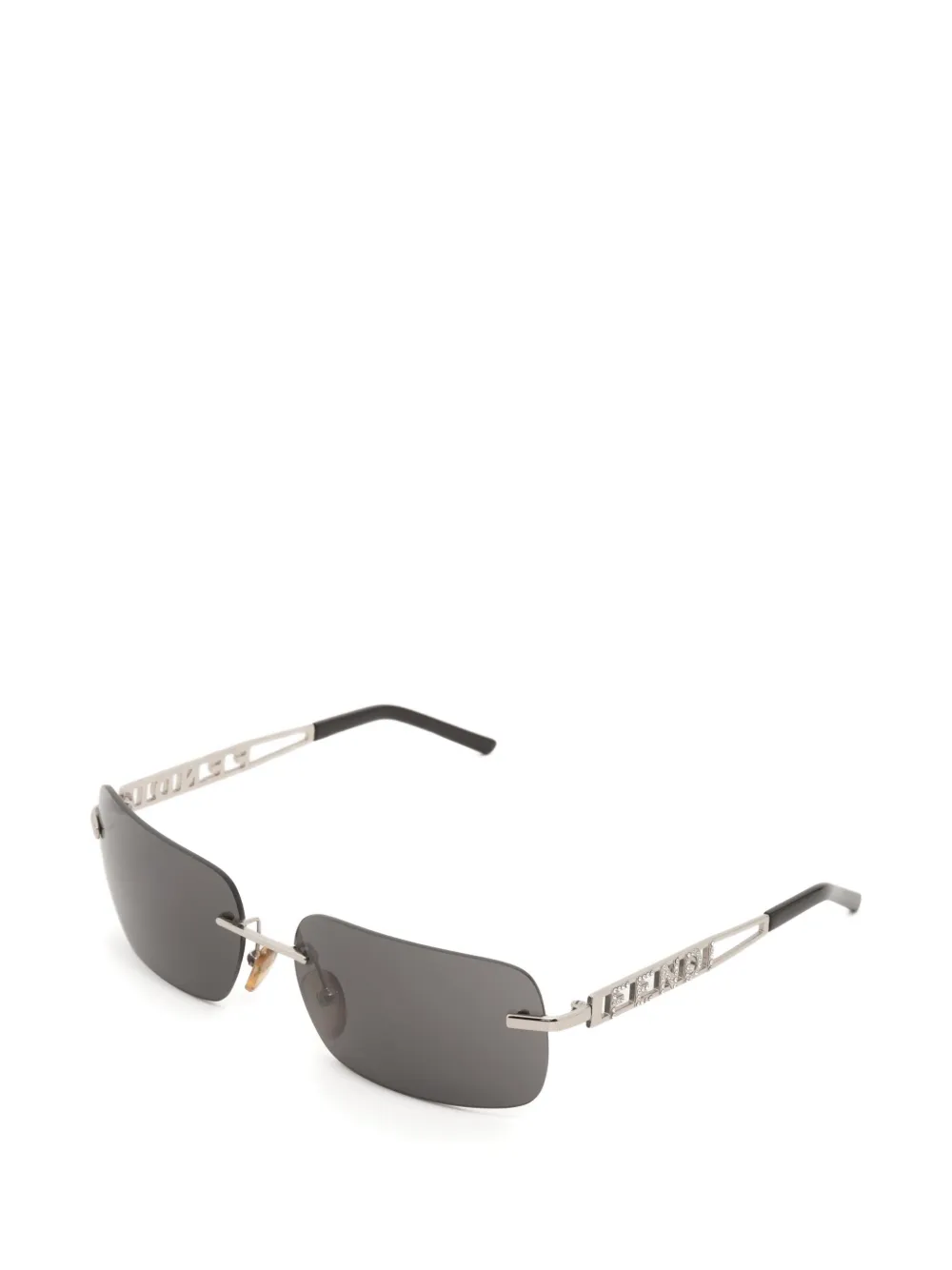 Fendi Pre-Owned 2000s rimless rectangle-frame sunglasses | Men | Image 2