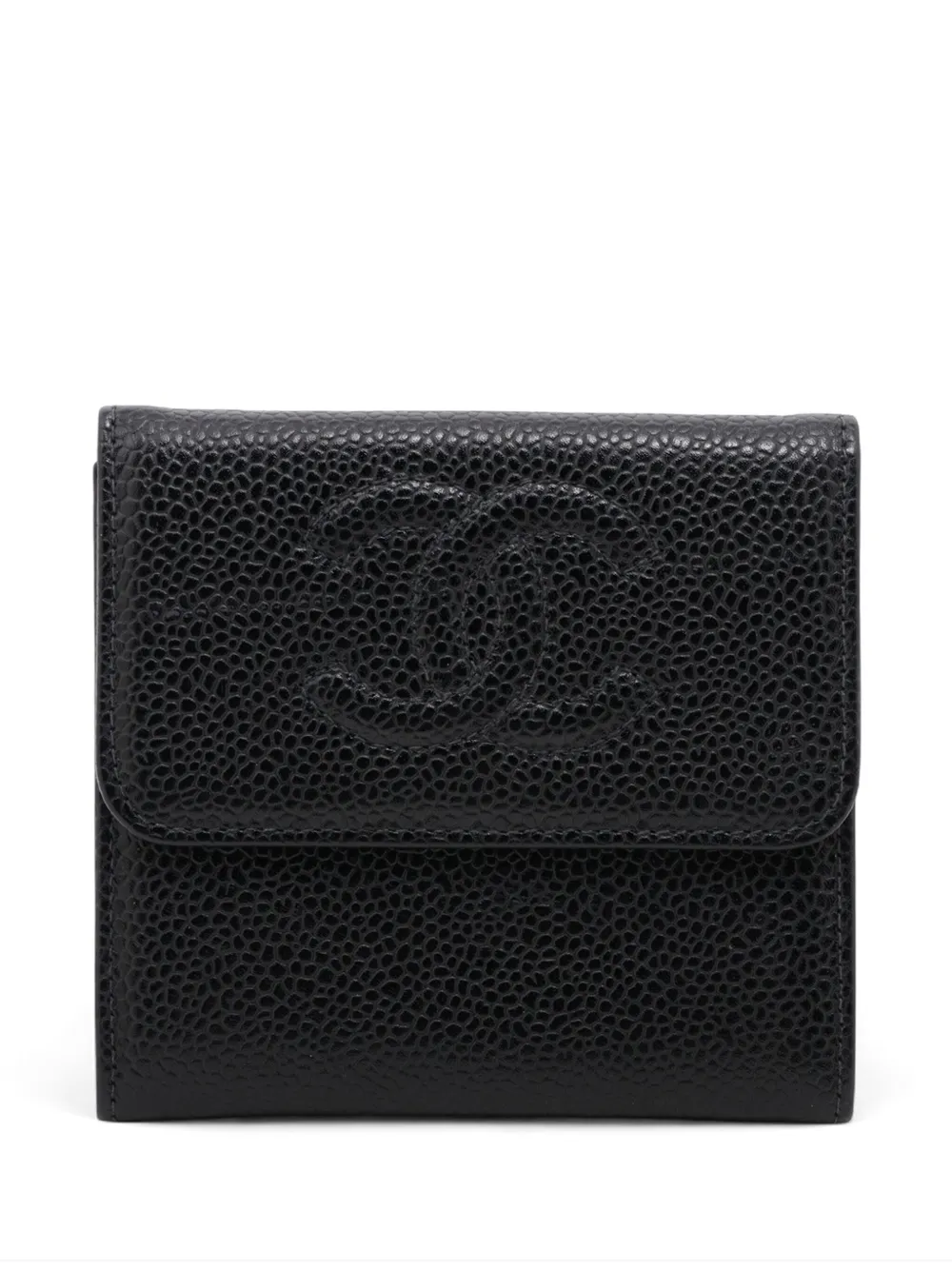 Pre-owned Chanel 2002-2003 Cc-mark Wallet In Black
