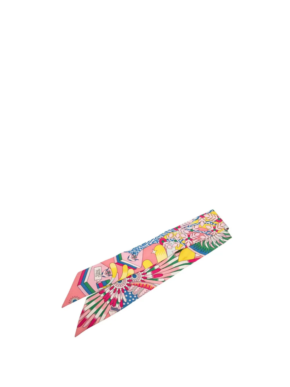 Hermès Pre-Owned 2019-2025 La Source de Pegase Silk Twilly Scarf scarves | Pink | Image 1