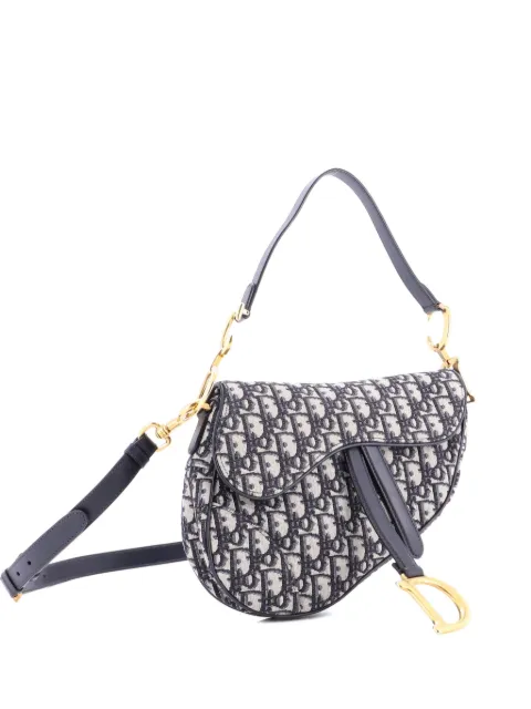 Christian Dior Pre-Owned Saddle Handbag with Strap Oblique Canvas Medium shoulder bag