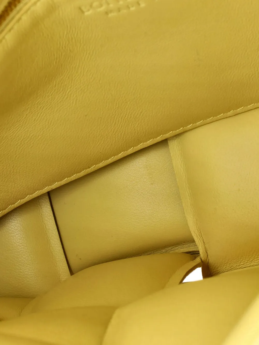 Pre-owned Bottega Veneta Cassette Chain Padded Maxi Intrecciato Leather Crossbody Bag In Yellow