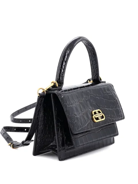 Balenciaga Pre-Owned Sharp Top Handle Bag Crocodile Embossed Leather XS satchel