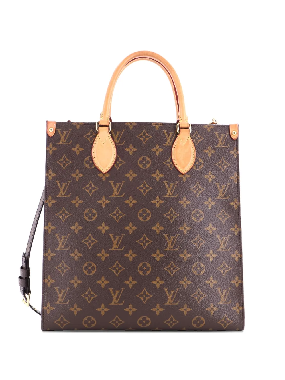 Pre-owned Louis Vuitton Sac Plat Nm Bag Monogram Canvas Pm Shoulder Bag In Brown