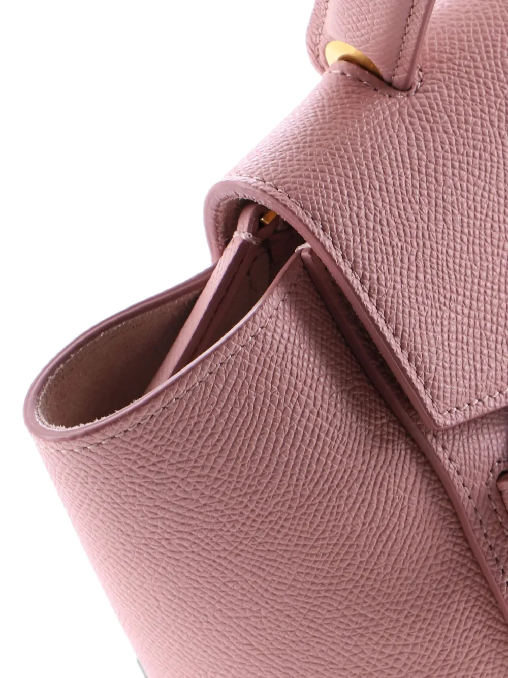 Pre-owned Celine Belt Bag Textured Leather Micro Satchel In Pink