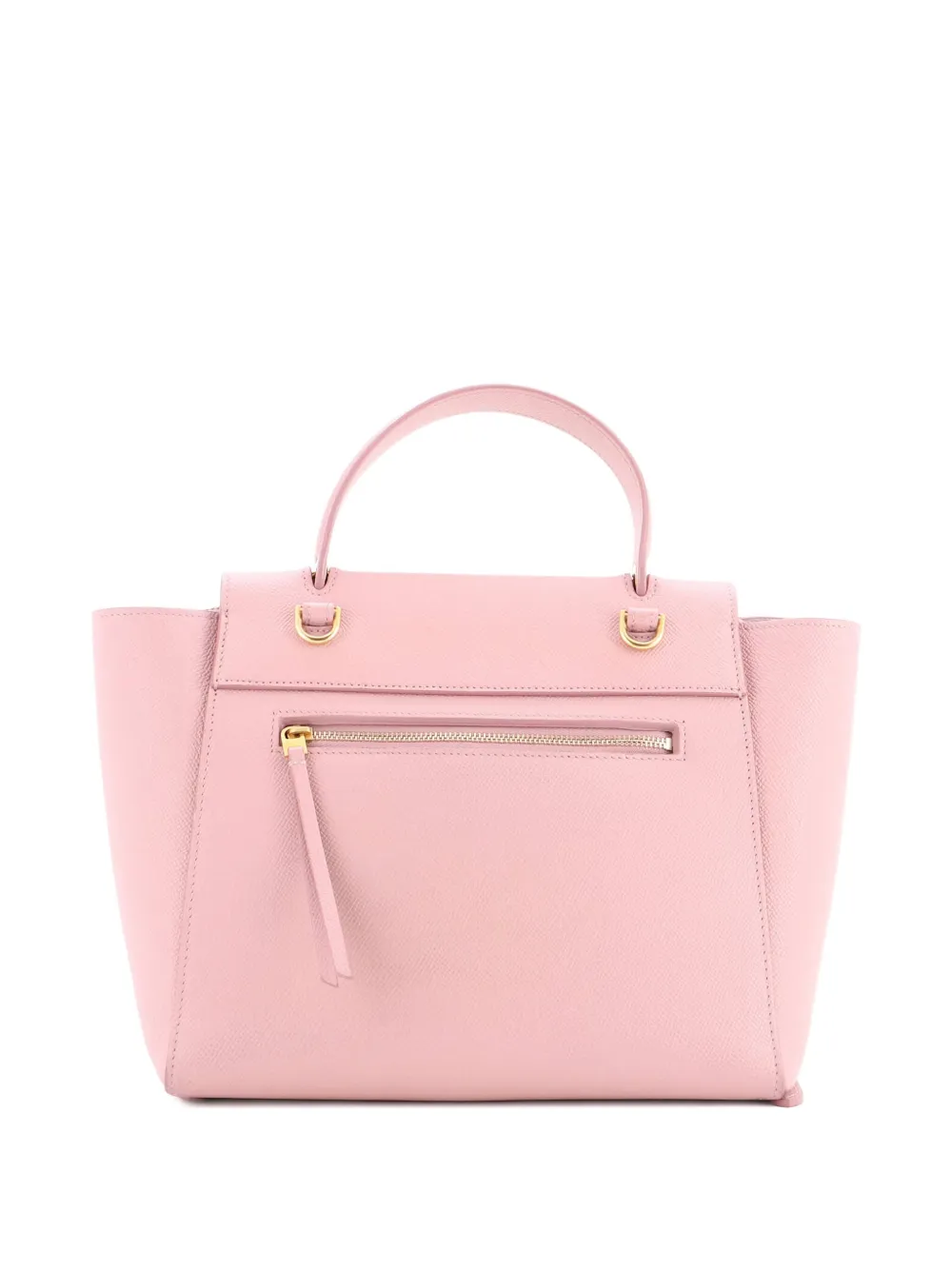 Pre-owned Celine Belt Bag Textured Leather Micro Satchel In Pink