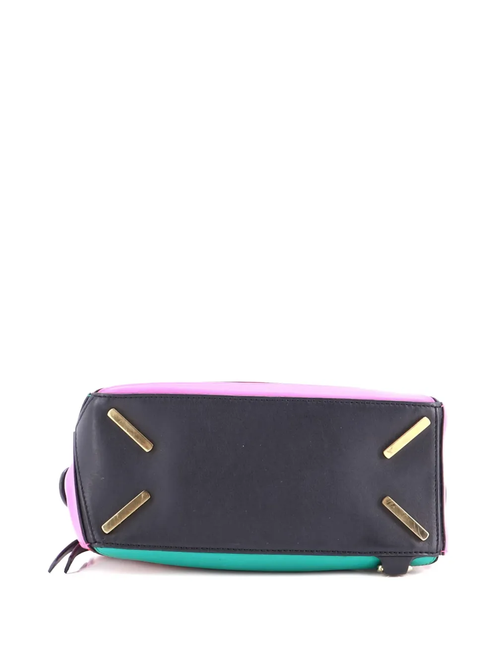 Pre-owned Loewe Puzzle Bag Leather Small Satchel In Black