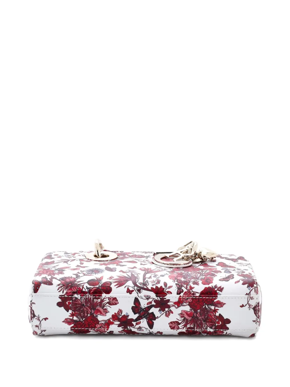 Pre-owned Dior Lady D-joy Bag Printed Leather Small Satchel In White