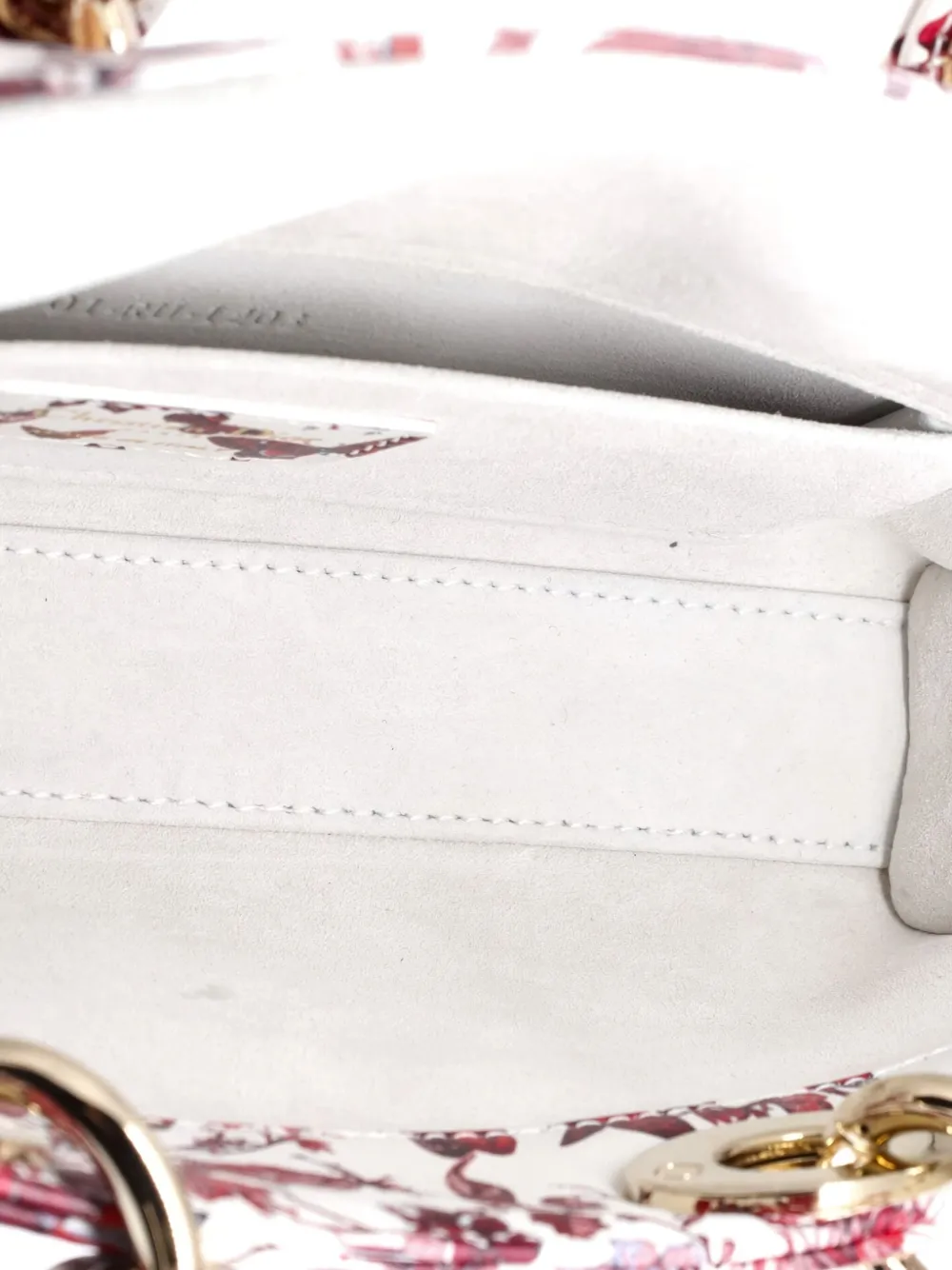 Pre-owned Dior Lady D-joy Bag Printed Leather Small Satchel In White
