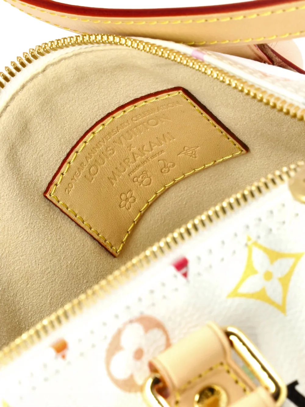 Pre-owned Louis Vuitton X Takashi Murakami Speedy Soft Bandouliere Bag Monogram Multicolor 25 Satchel In White