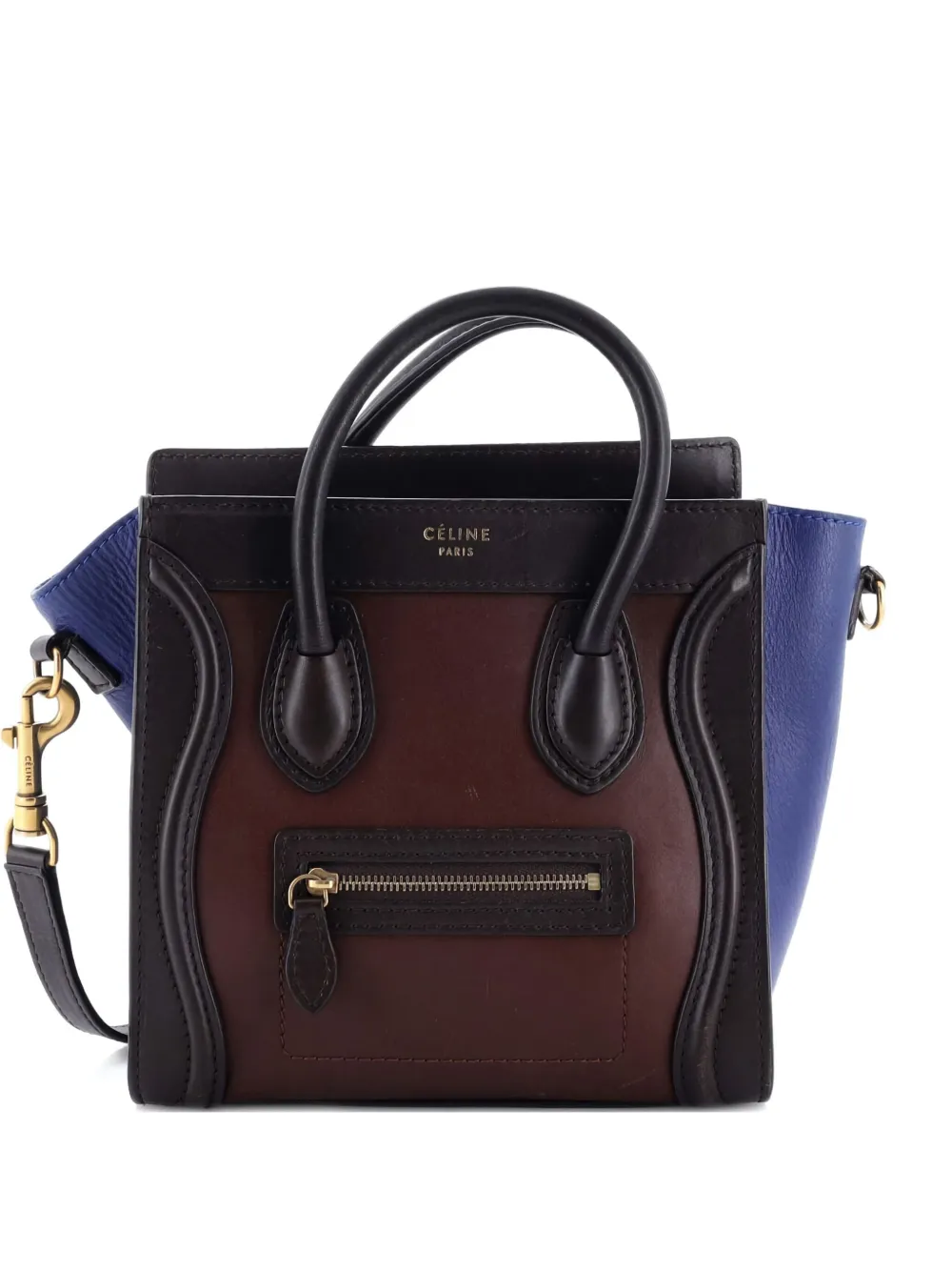 Celine Pre-Owned Tricolor Luggage Bag Leather Nano crossbody bag - Celine Pre-Owned Tricolor Luggage Bag Leather Nano crossbody bag -