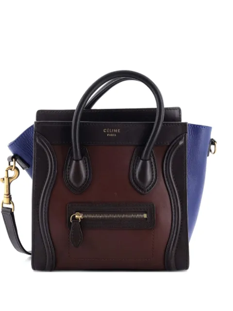 Celine Pre-Owned Tricolor Luggage Bag Leather Nano crossbody bag