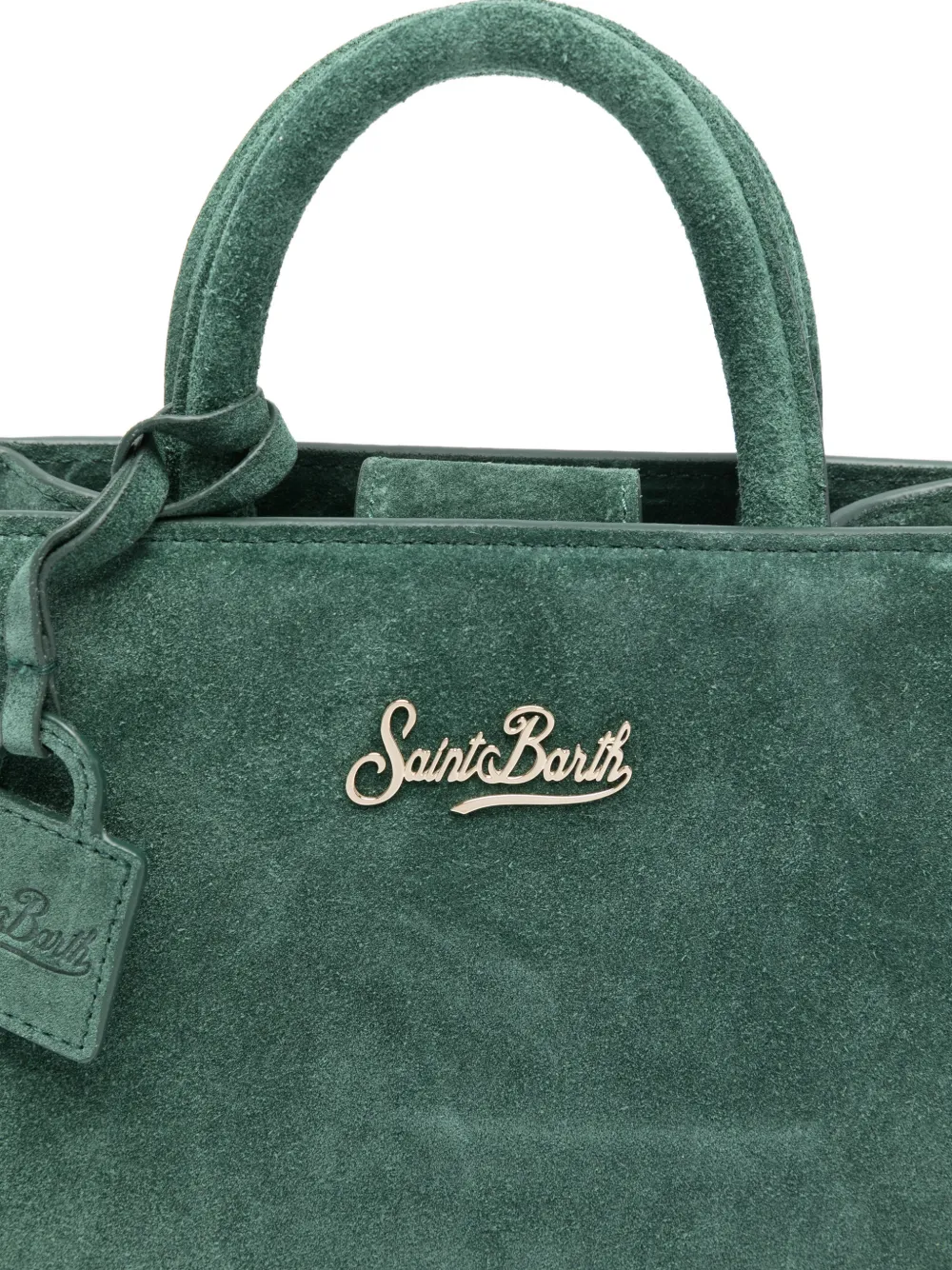 Mc2 Saint Barth Mini Suede Tote Bag In Green