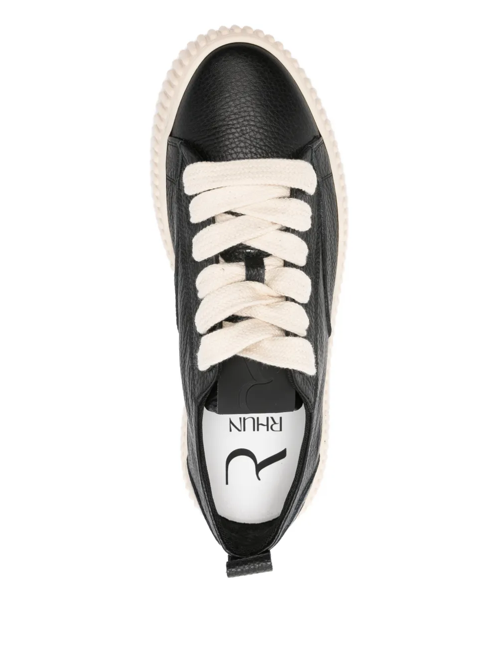 Rhun Platform Leather Sneakers In Black
