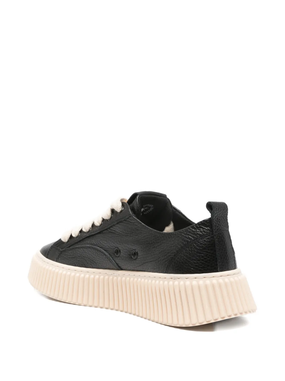 Rhun Platform Leather Sneakers In Black