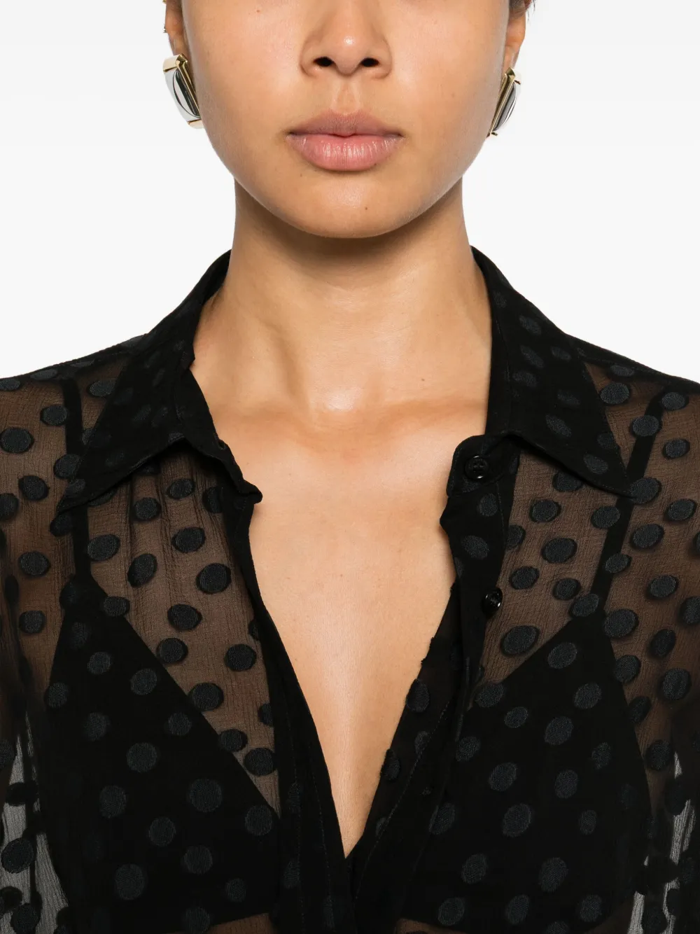 Stella McCartney Blouse met stippen Zwart