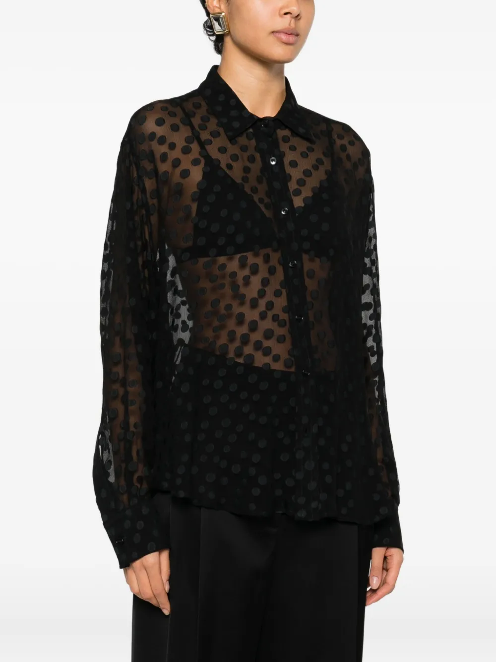Stella McCartney Blouse met stippen Zwart