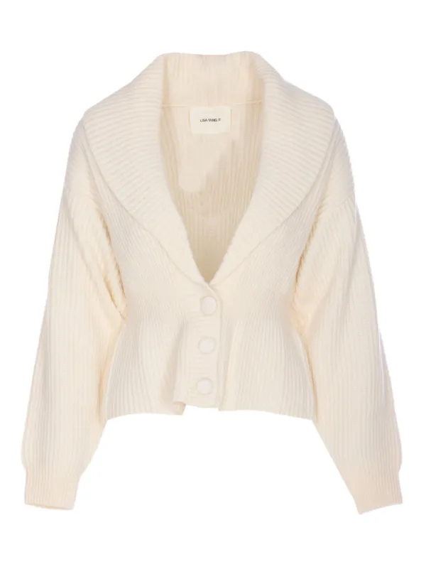 Lisa Yang Alessandra Button Cardigan in Neutrals