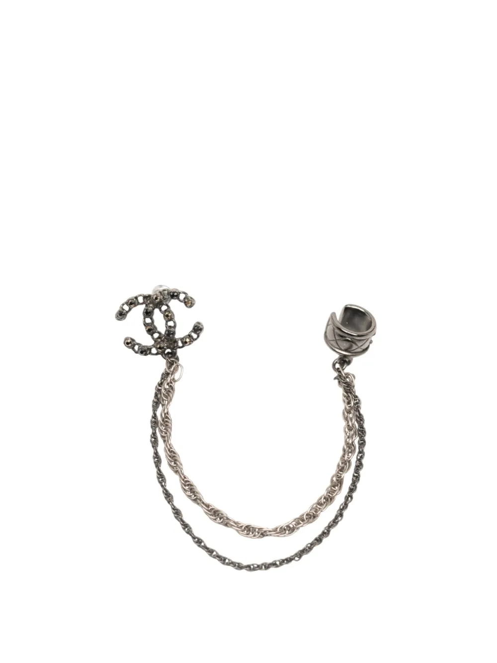 CHANEL Pre-Owned aretes bañados en plata con CC 2020 | Image 2
