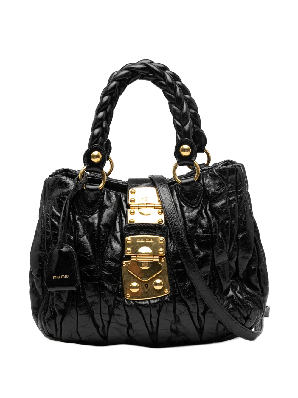 Miu Miu Pre-Owned 2010 Matelasse Lux Lambskin Bauletto Aperto satchel | negro | Image 1