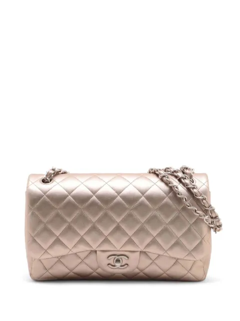 CHANEL Pre-Owned 2010-2011 Jumbo Classic Metallic Lambskin Double Flap shoulder bag