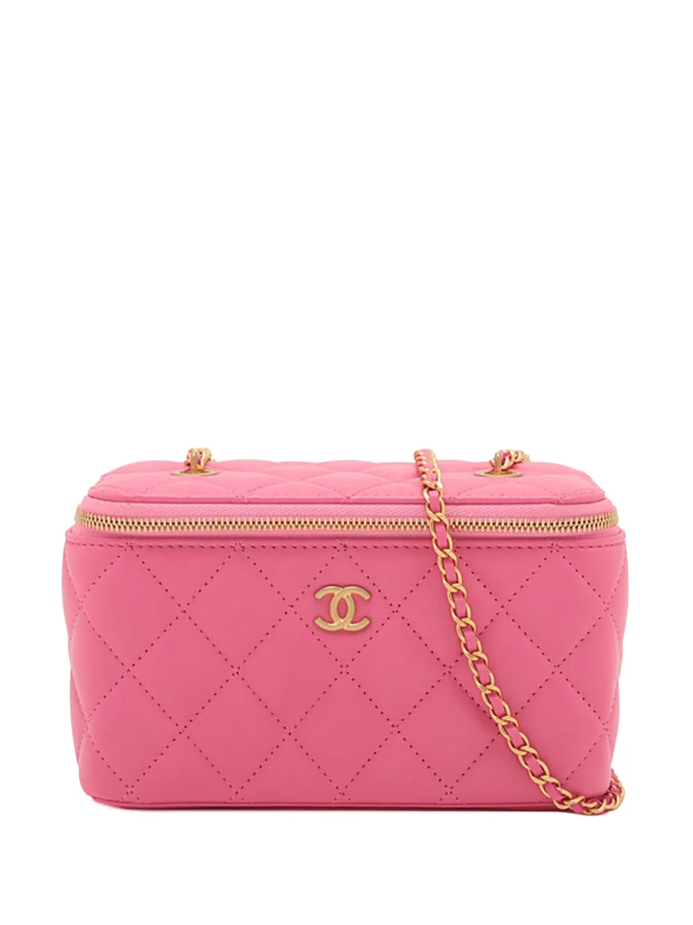 CHANEL Pre-Owned 2021-2025 スモール マトラッセ ラムスキン バニティケース ウィズチェーン ショルダーバッグ - CHANEL Pre-Owned 2021-2025 スモール マトラッセ ラムスキン バニティケース ウィズチェーン ショルダーバッグ -