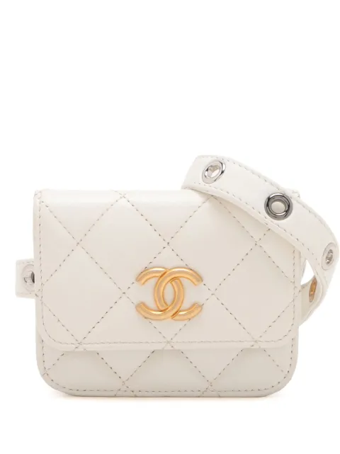 CHANEL Pre-Owned 2021 Quilted Lamsbskin Punk Essentials Chain Flap belt bag