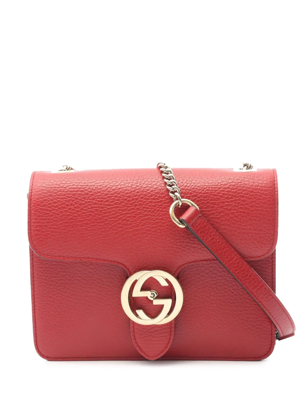 Gucci Pre-Owned 2016-2025 Small Dollar Calfskin Interlocking G Crossbody shoulder bag - Rosso