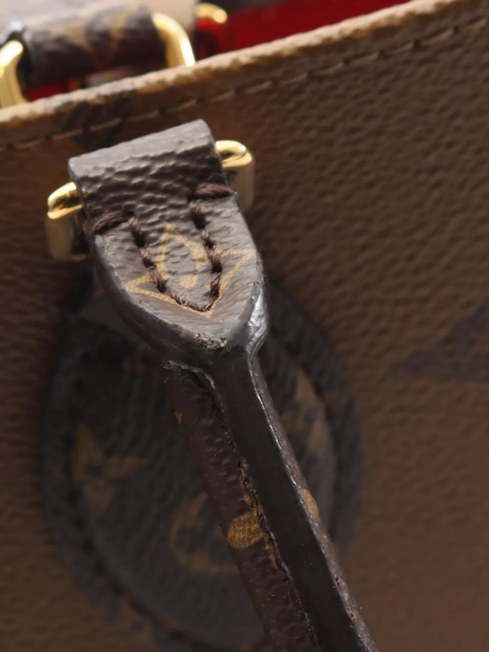 Pre-owned Louis Vuitton 2019 Monogram Reverse Giant Onthego Gm Satchel In Brown