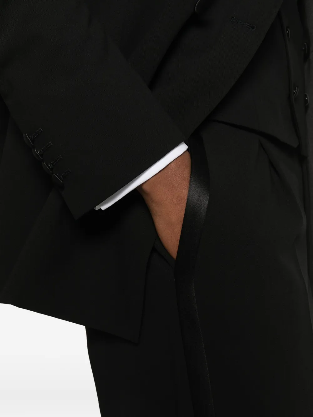 Emporio Armani Driedelig pak met dubbele rij knopen Zwart