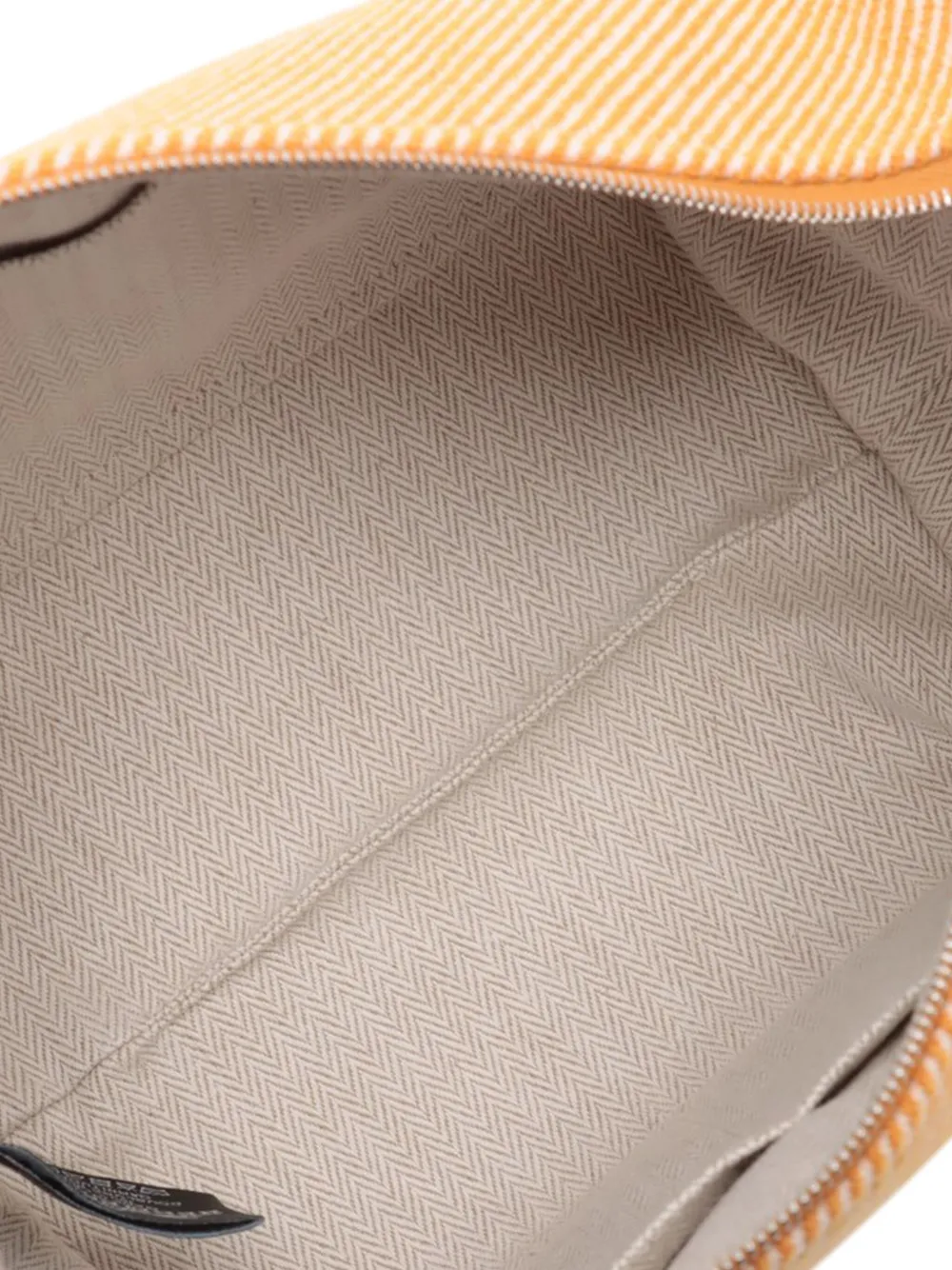Pre-owned Hermes 2020-2025 Small Wool Bride A Brac Au Carre Case Vanity Bag In Orange