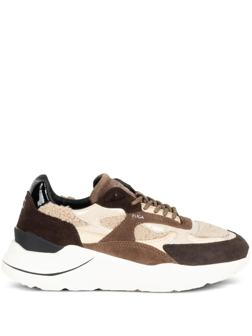D.A.T.E. Fuga sneakers met vlakken Bruin