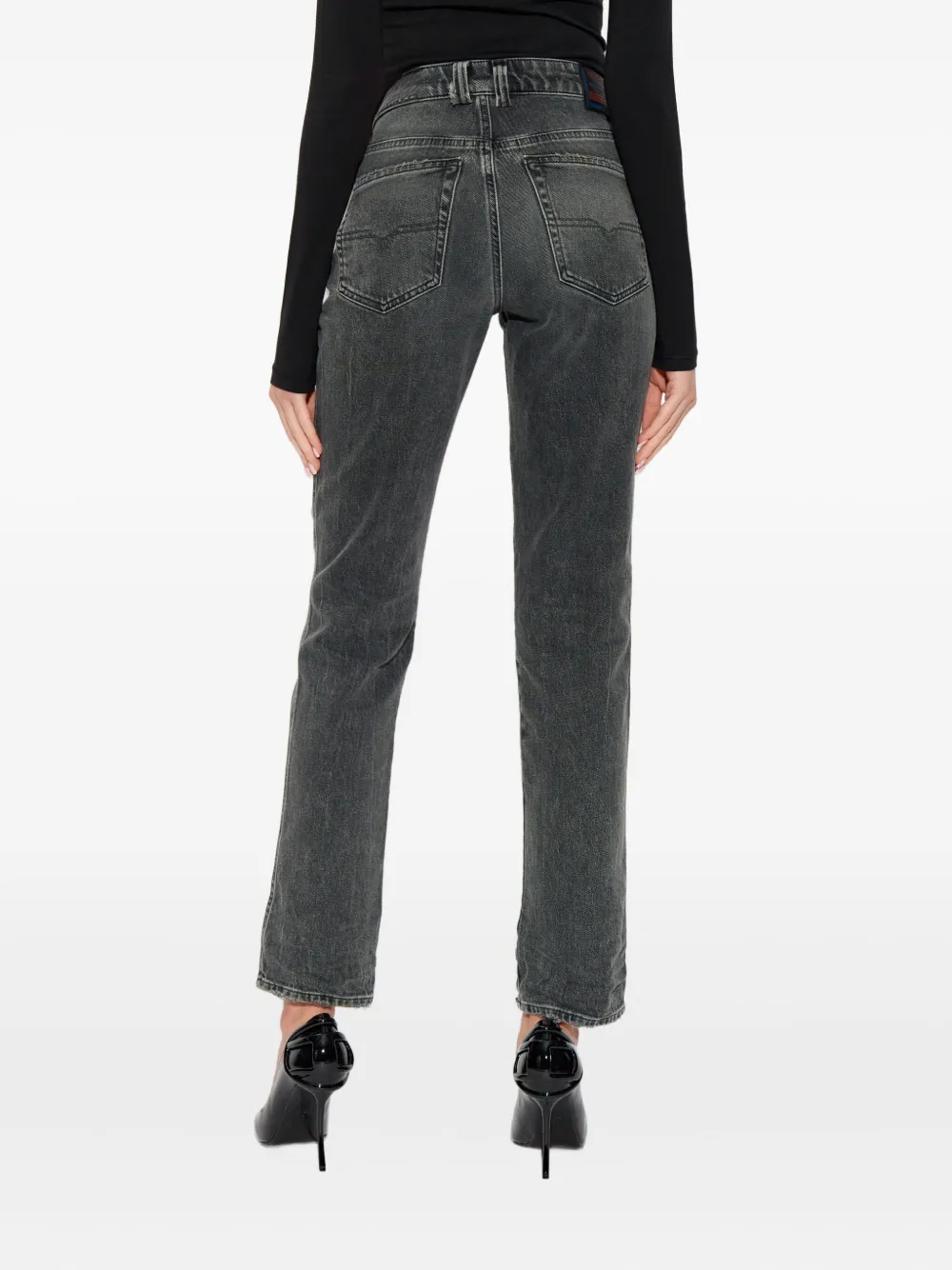 Diesel 1992 D-Jiann jeans met gerafeld detail Grijs