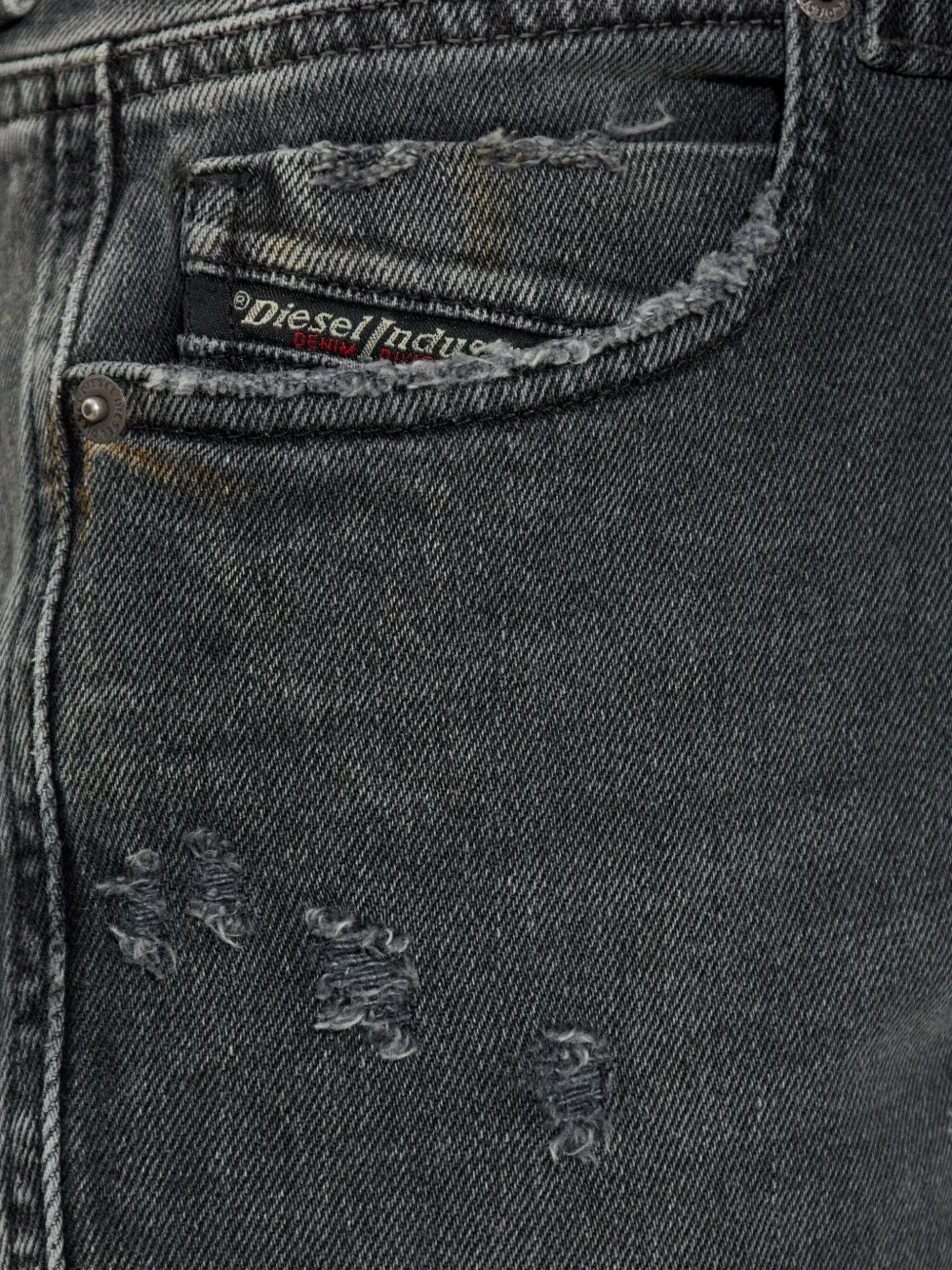 Diesel 1992 D-Jiann jeans met gerafeld detail Grijs
