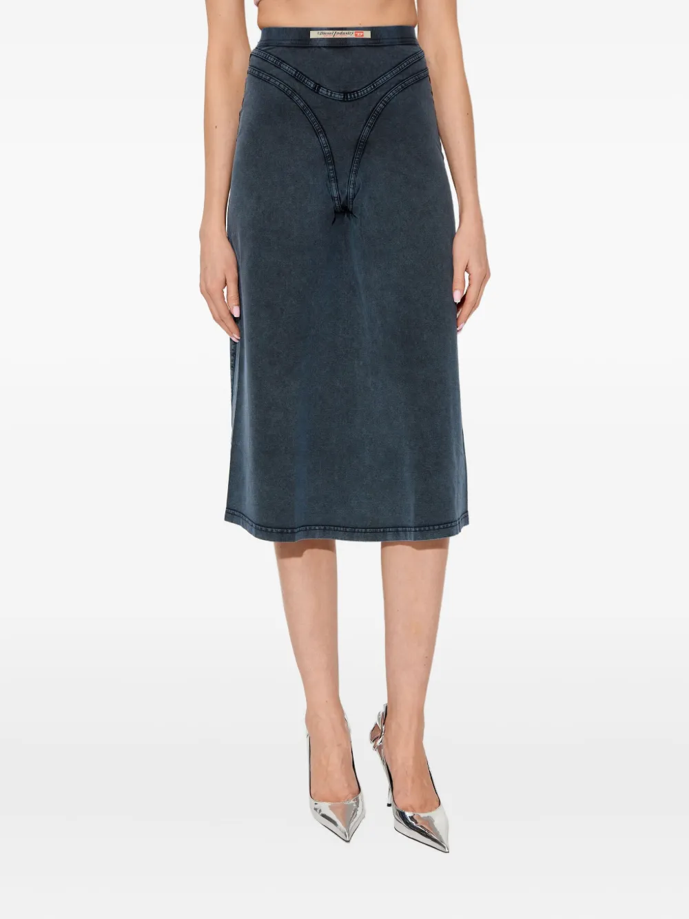 Diesel O-Alline midi-rok met detail aan de voorkant Blauw