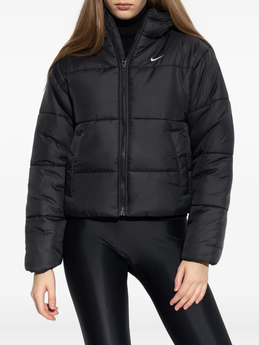 Nike Sportswear Classic Hooded Therma Fit Puffer Jacket In Black