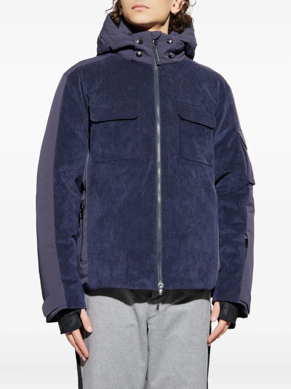 Bogner Cobe Corduroy Hooded Jacket In Blue