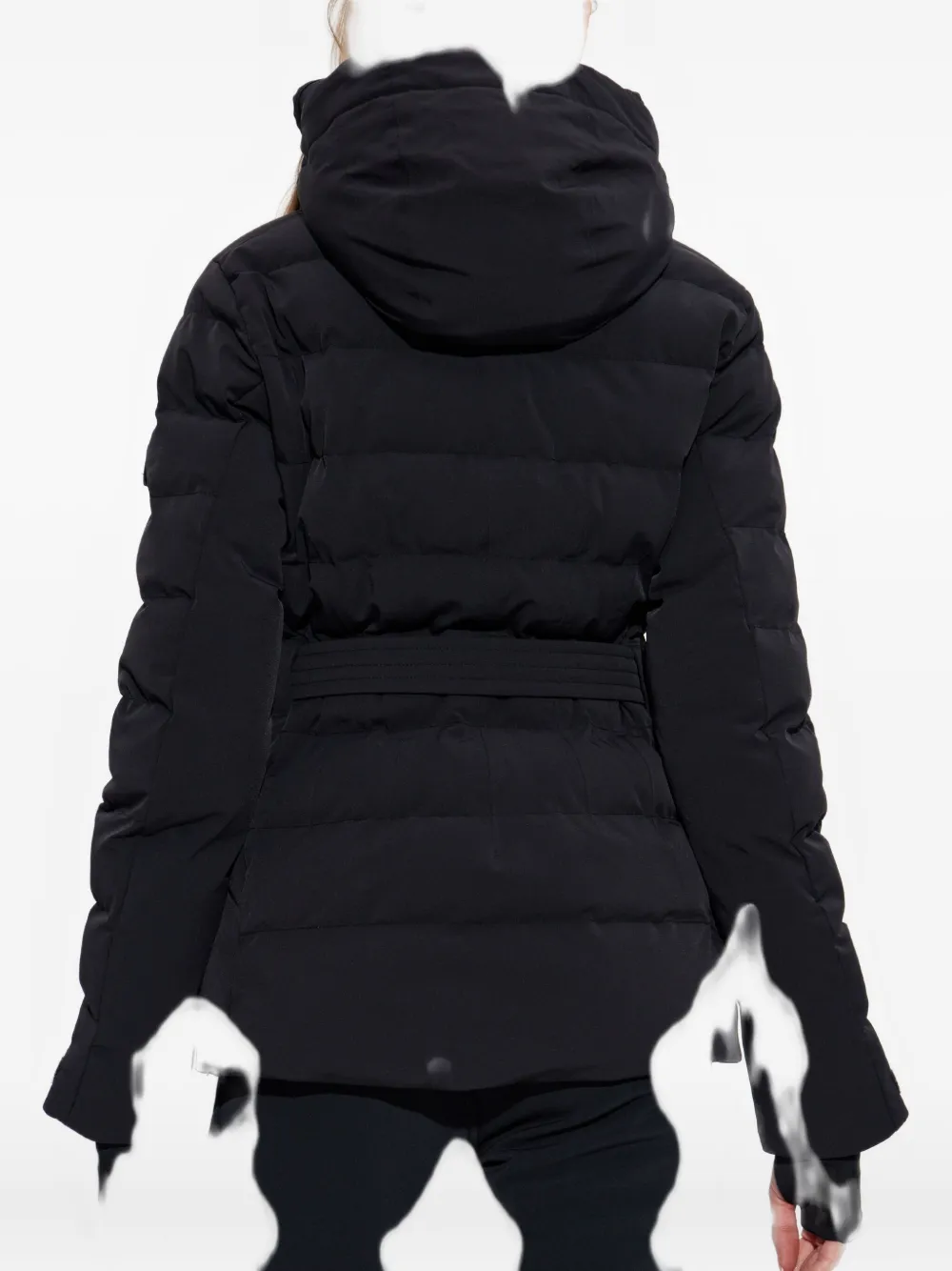 Bogner Ellya Hooded Belted Quilted Ski Jacket In Black