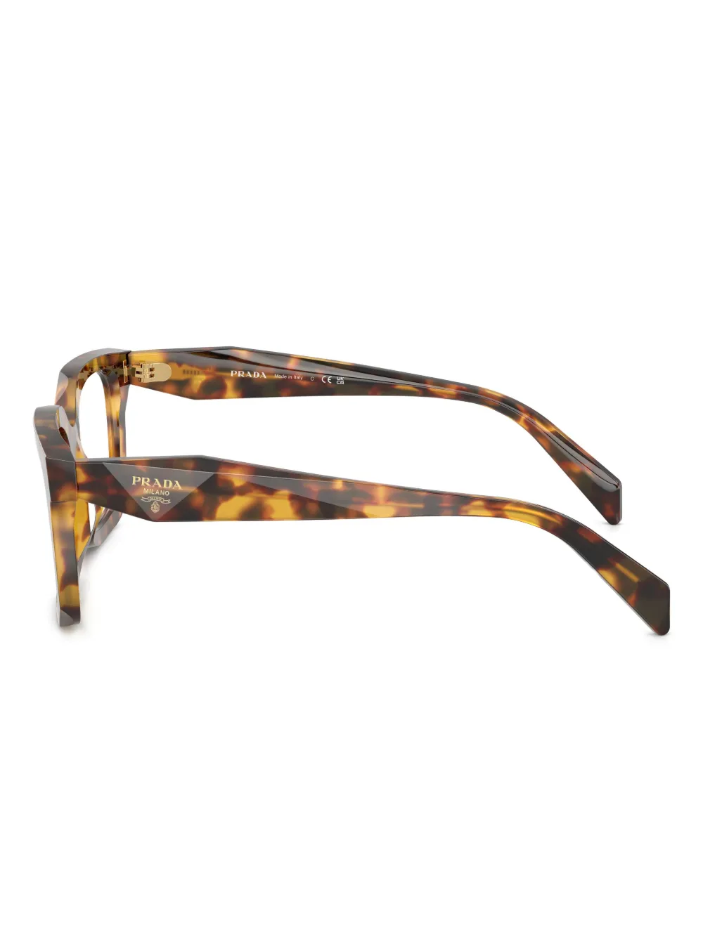 Prada Eyewear Bril met vierkant montuur en schildpadschild-effect Bruin