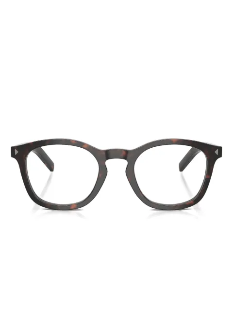 Prada Eyewear 라운드 프레임 톨토이즈셸 안경
