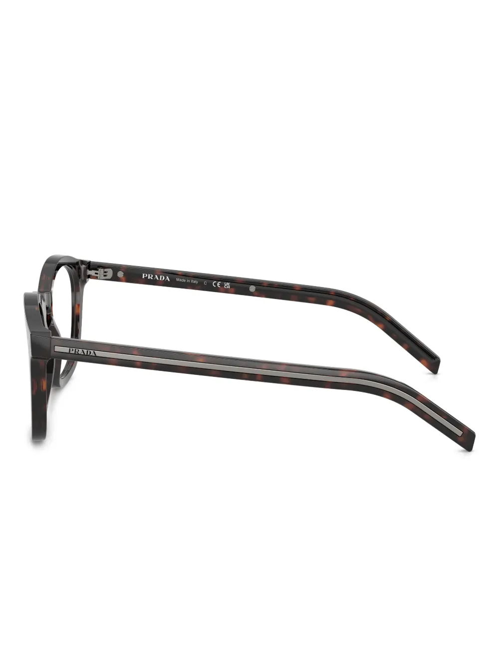 Prada Eyewear Bril met rond montuur Bruin