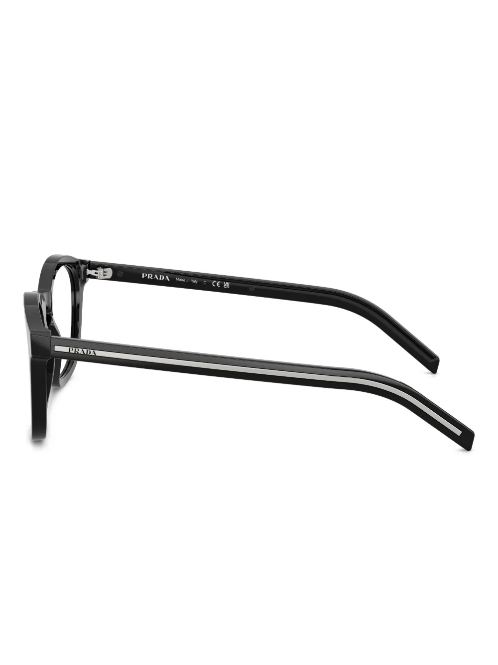 Prada Eyewear Bril met rond montuur Zwart