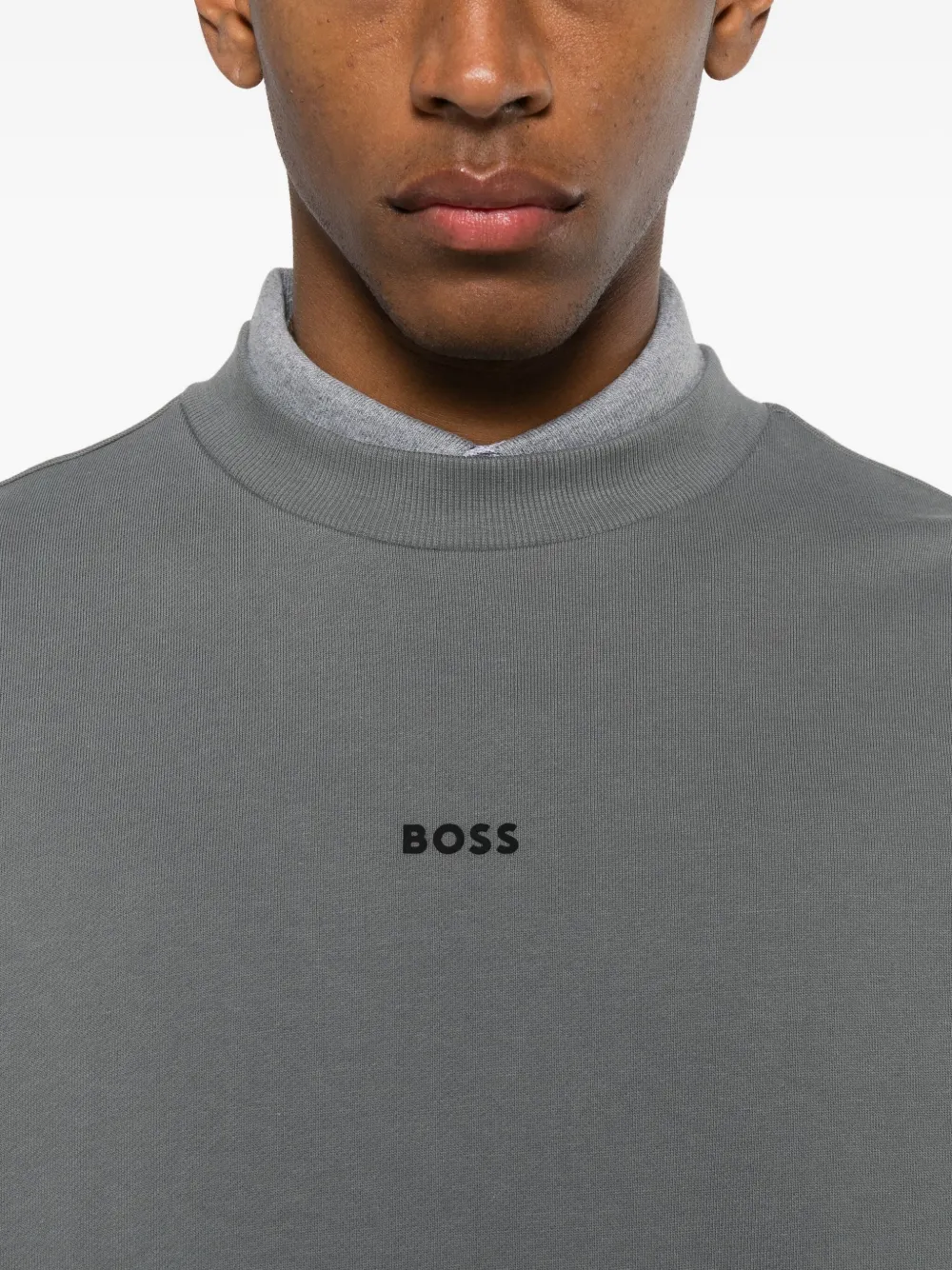 BOSS Sweater met logo Grijs