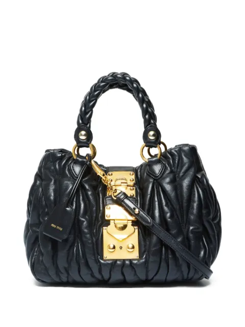 Miu Miu Pre-Owned  2010s matelassé braided-handle tote bag