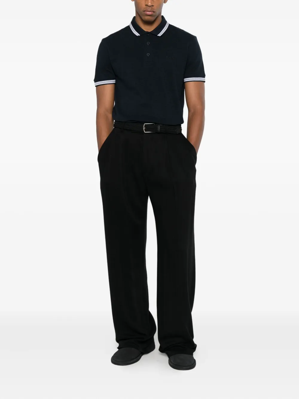 BOSS trimmed polo shirt - Blauw