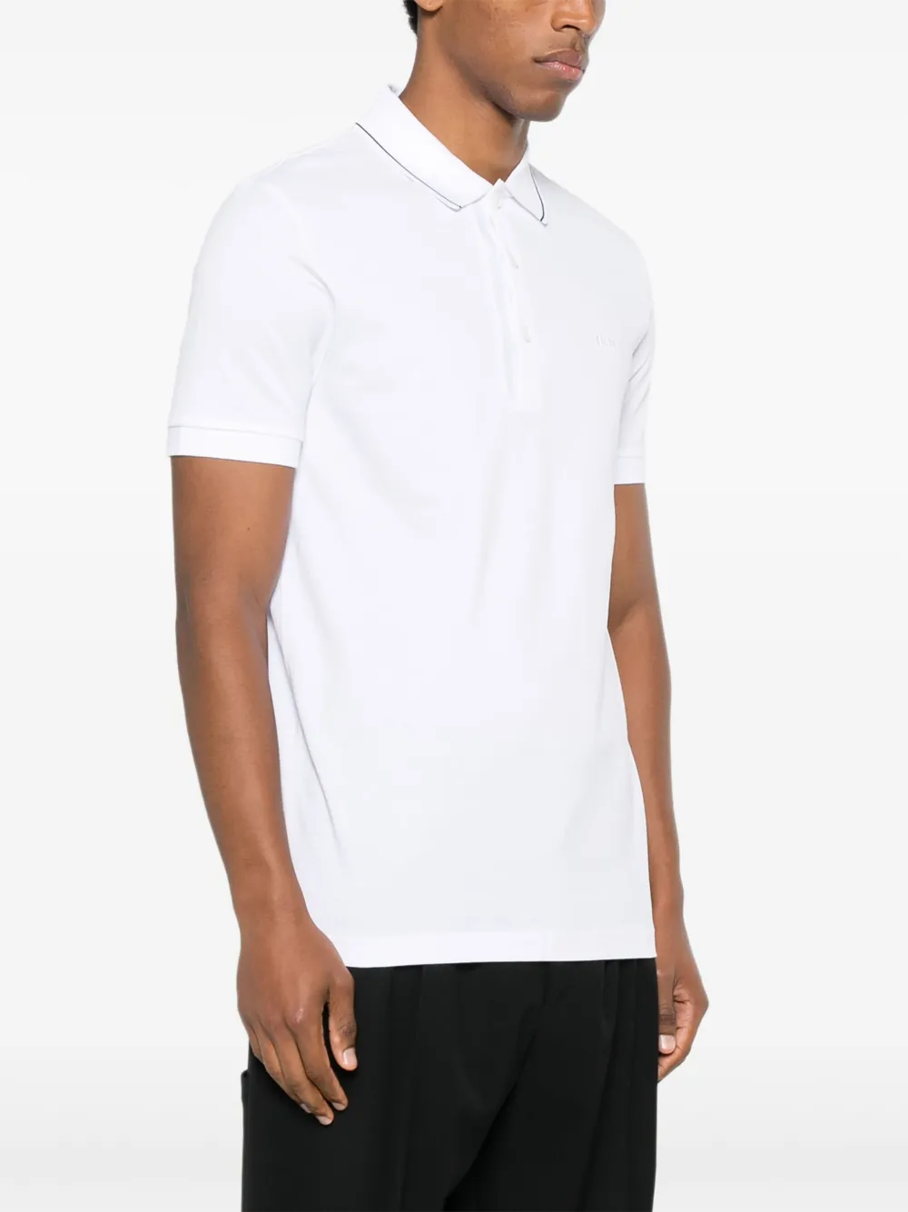 BOSS Poloshirt met afwerking Wit