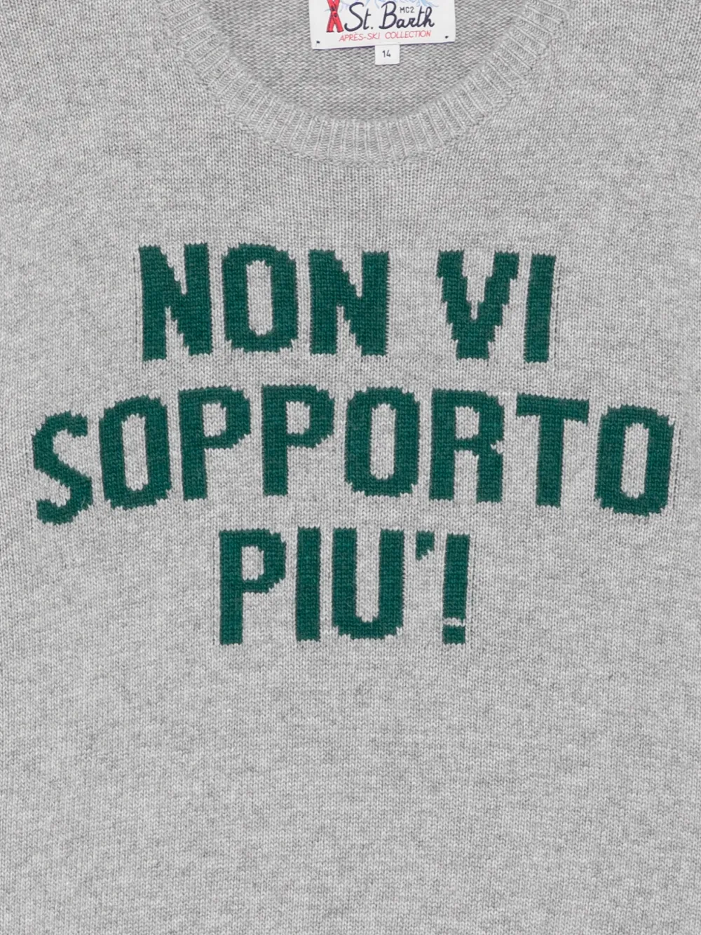 MC2 Saint Barth Kids Douglas trui met ronde hals en letter Grijs