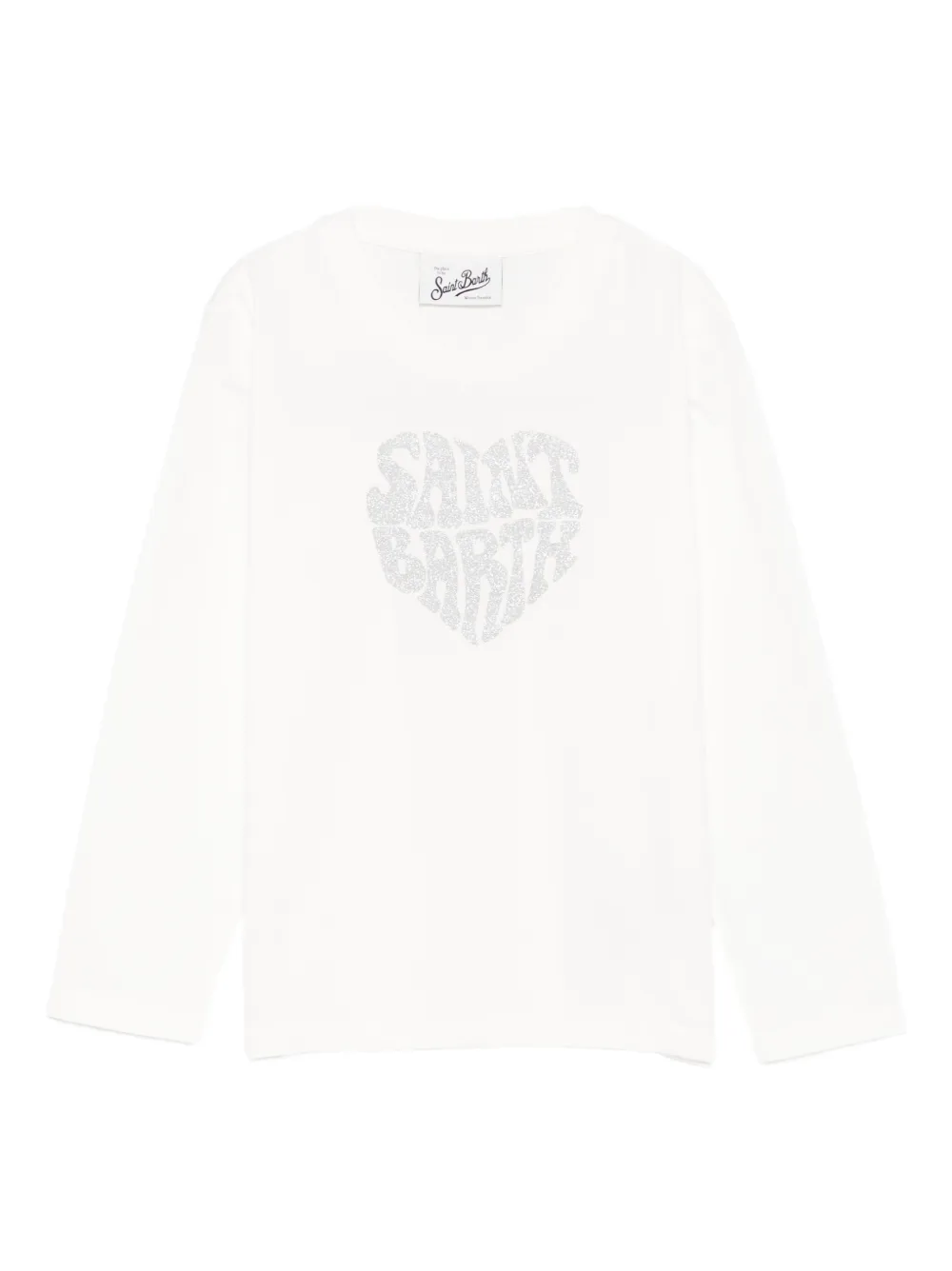 MC2 Saint Barth Kids Penny heart graphic long-sleeve top | White | Image 1