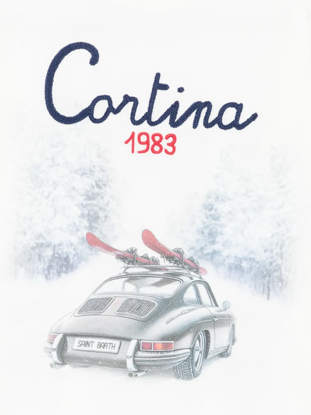 Mc2 Saint Barth White Wool-blend Sweater With Cortina Embroidery In White