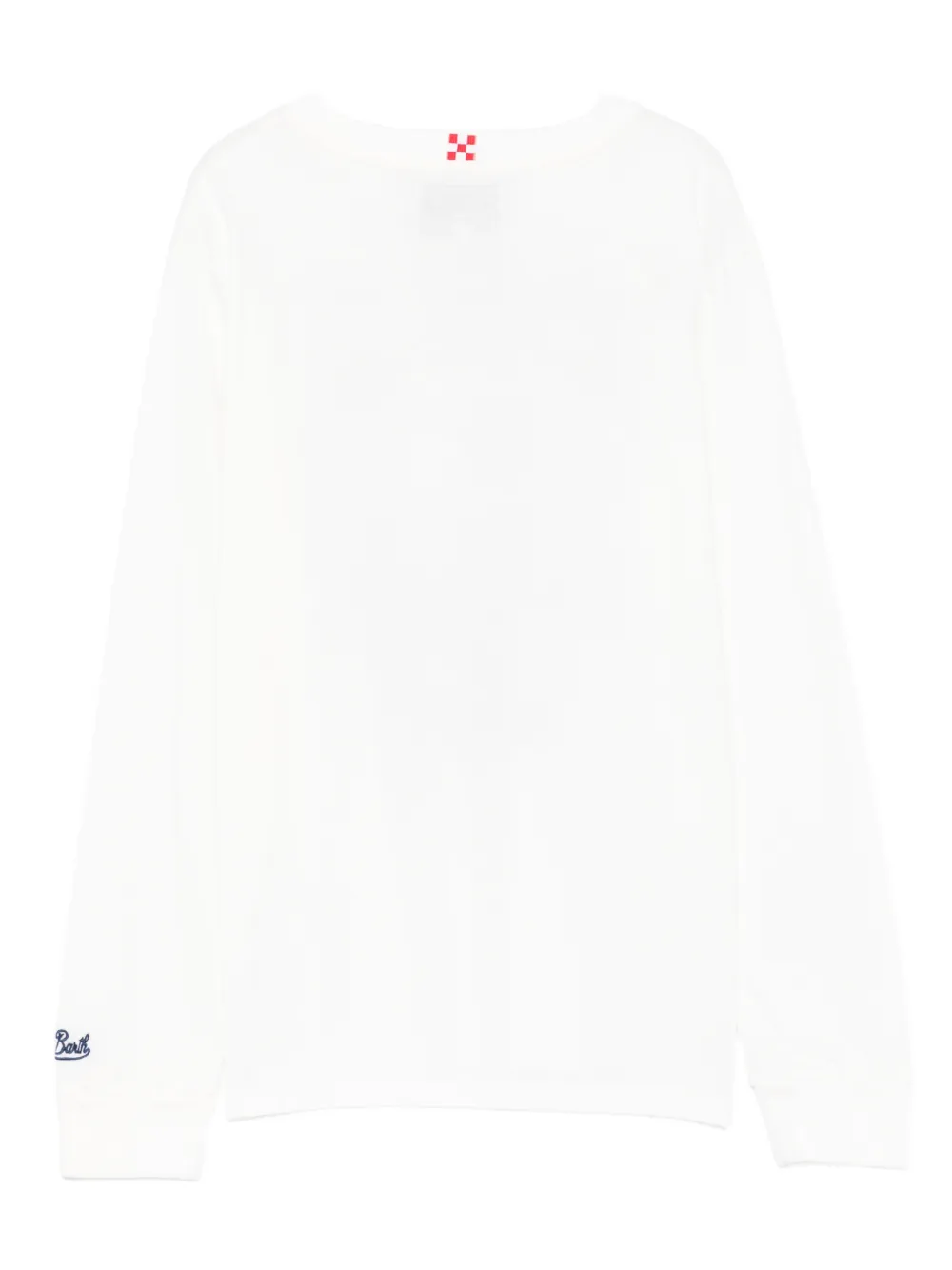 Mc2 Saint Barth White Wool-blend Sweater With Cortina Embroidery In White
