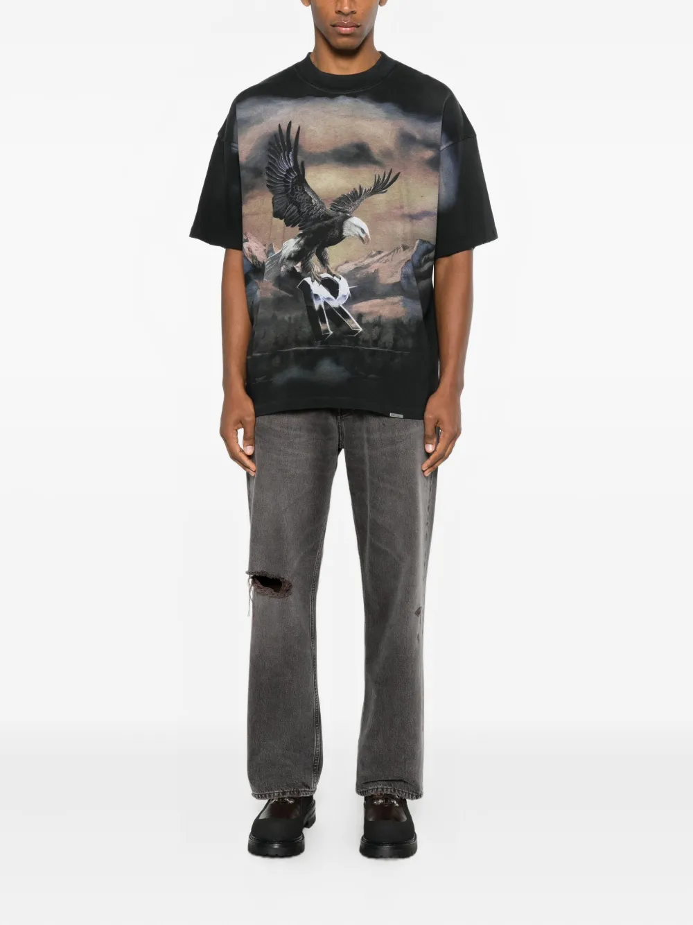 Represent eagle graphic T-shirt - Zwart